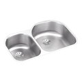 Elkay Lustertone Stainless Steel 31-1/4X20X7-1/2 Offset 40/60 Double Bowl Undermount Sink W/ Perfect Drain ELUH3119LPD